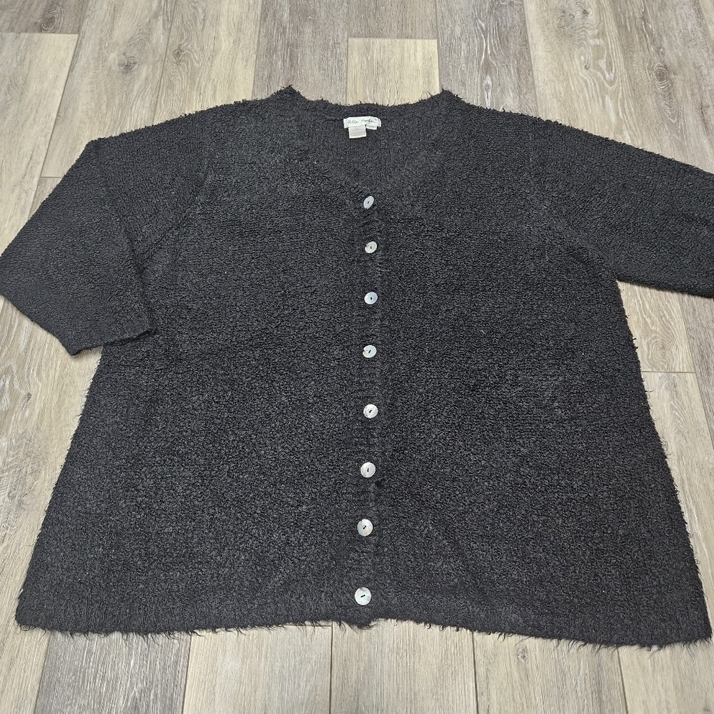Ulla Popken Button Up Bouncle Cardigan Mother Of Pearl Women's Size 20/22 XL XXL